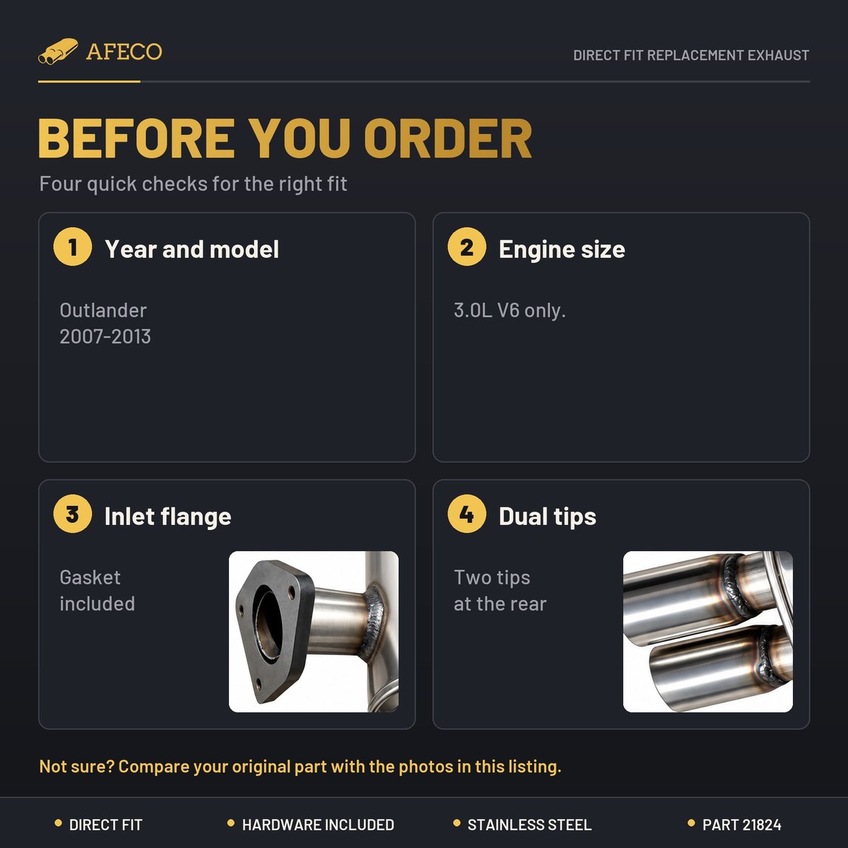 Checks before ordering AFECO 21824