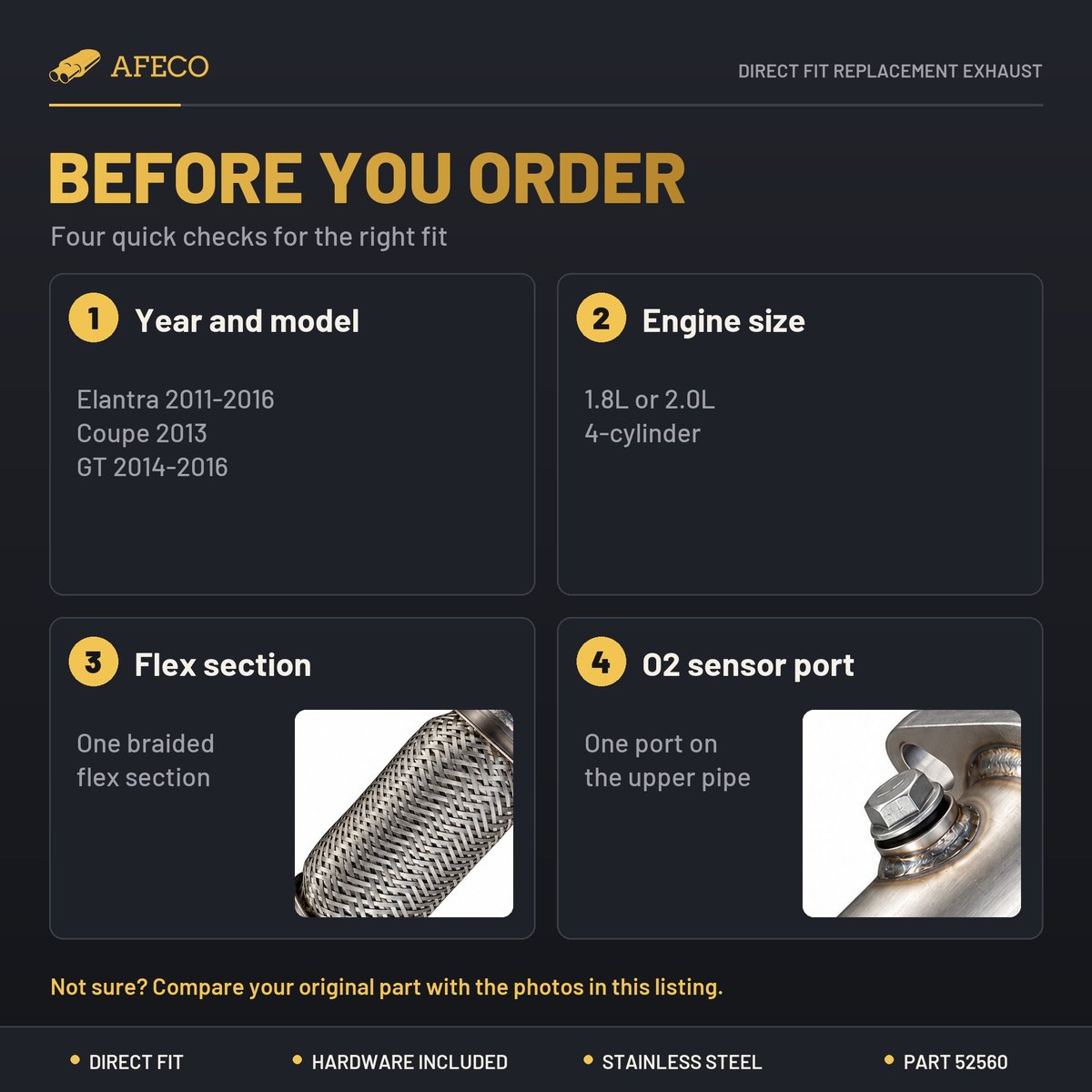 Checks before ordering AFECO 52560